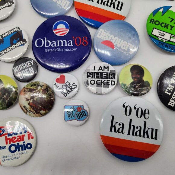 Vintage Pinback Button Collection 1980s 90s 2000s Train George Benson Obama 35 - Picture 6 of 9